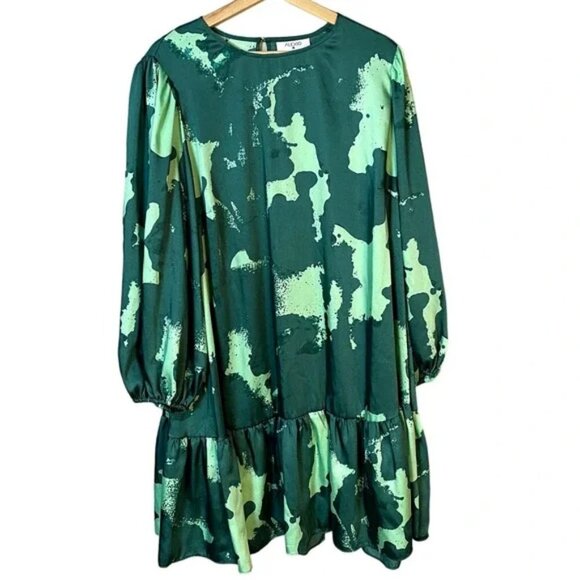 Alexis x Target Green Long Sleeve Dress in Green Tropical Print Size 2X - Picture 3 of 15